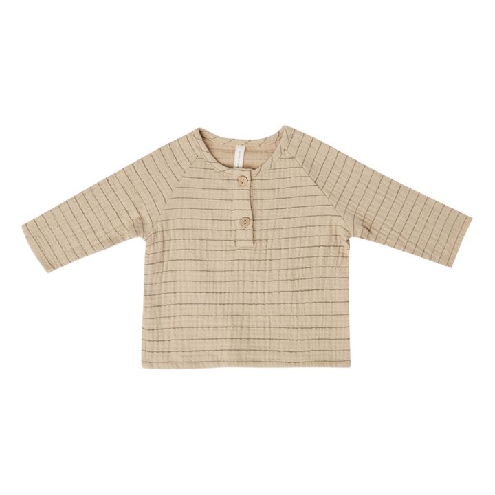 T-Shirt Coton Bio Rayé Zion | Beige- Image produit n°0