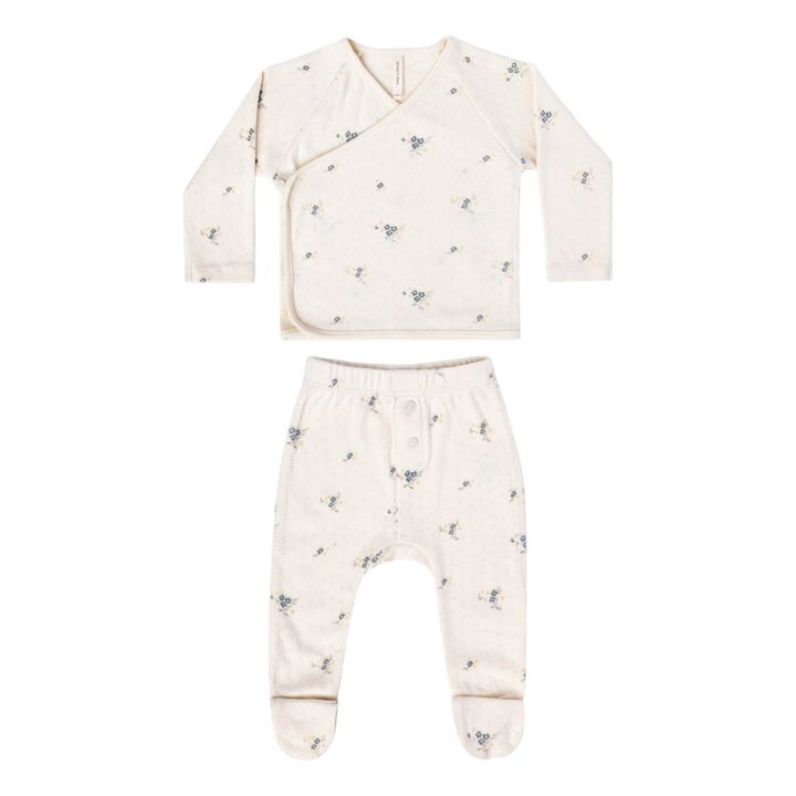 Chaqueta cruzada + pantalones con pies de algodón orgánico | Crudo- Imagen del producto n°0