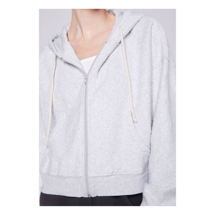 Bobypark Organic Cotton Zip-Up Sweater | Grigio chiné chiaro- Produktbild Nr. 4