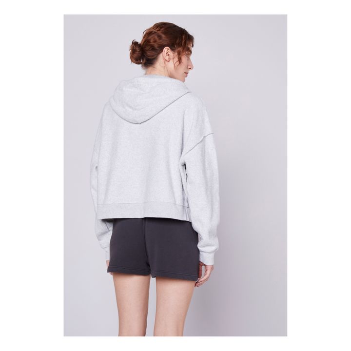 Bobypark Organic Cotton Zip-Up Sweater | Grigio chiné chiaro- Produktbild Nr. 5