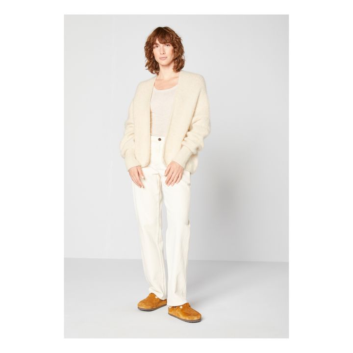East Alpaca Wool Shawl Collar Cardigan | Crudo color natural- Imagen del producto n°1