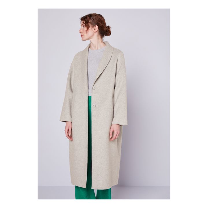 Dadoulove Ample Long Wool Coat | Grigio chino chiaro- Immagine del prodotto n°2