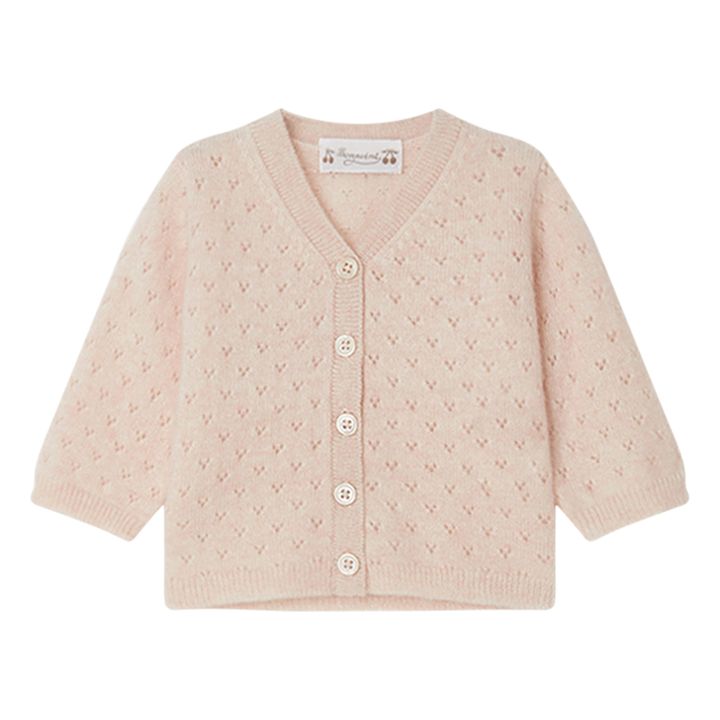 Azia Openwork Cashmere Cardigan | Rosa Palo- Imagen del producto n°0