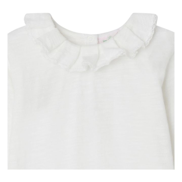 Billa Slub Cotton Ruffle Neck T-Shirt | Crudo- Imagen del producto n°1