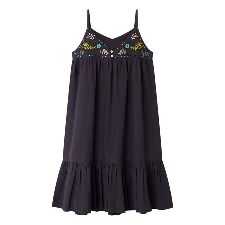 Anya Embroidered Dress | Azul Marino- Imagen del producto n°2