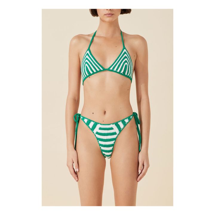 Zulu Zephyr Striped Crochet Bikini Bottoms Green Smallable