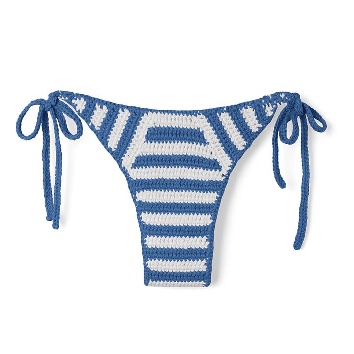 Zulu Zephyr Striped Crochet Bikini Bottoms Blue Smallable