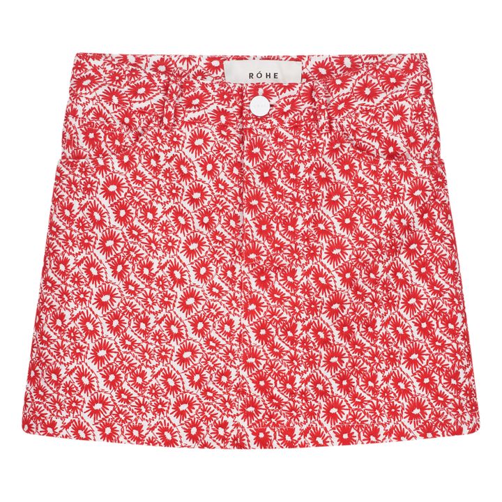 Giacca in lino con fiori ricamati | Rosso lampone- Immagine del prodotto n°0