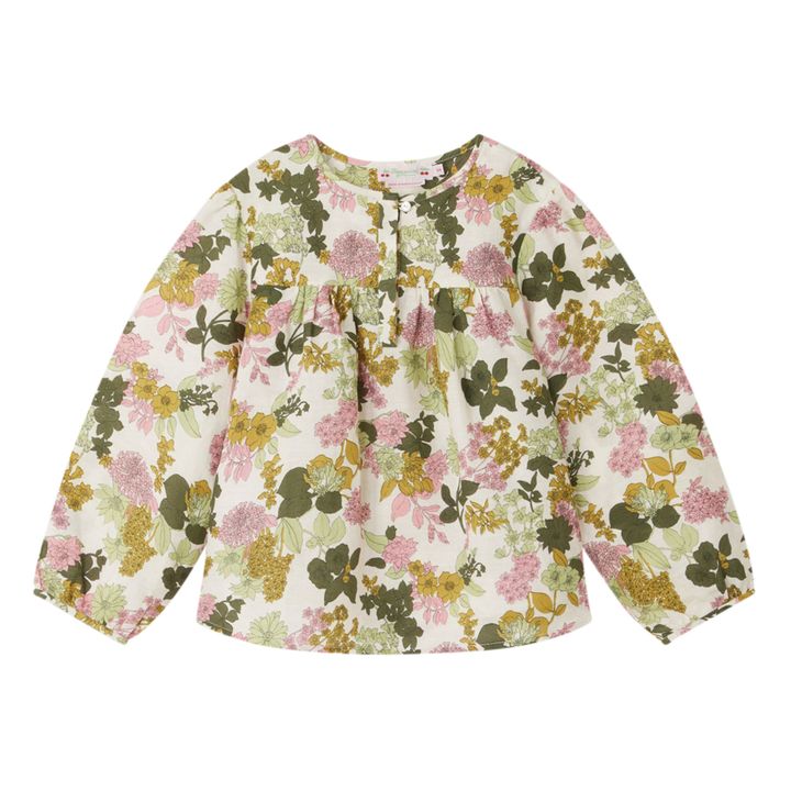 Bluse Leinen Blümchen Candid | Seidenfarben- Produktbild Nr. 0