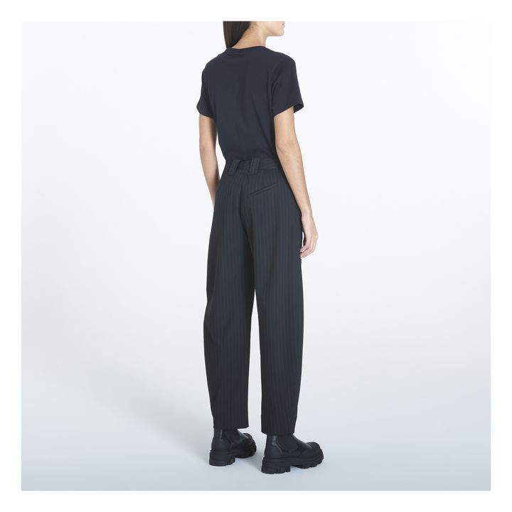 Pantaloni stretch a righe | Nero- Immagine del prodotto n°3