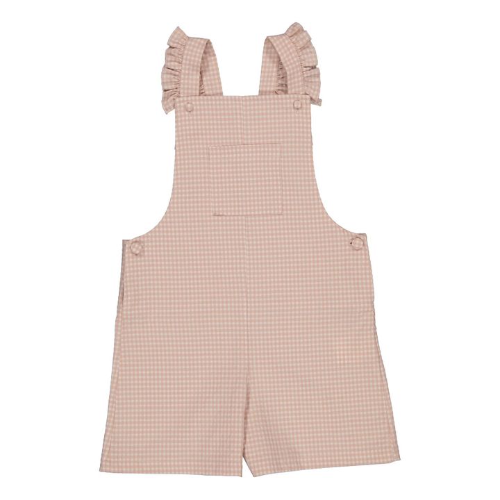 Nathalie Checked Dungarees with Recycled Materials | Rosa chiaro- Immagine del prodotto n°0