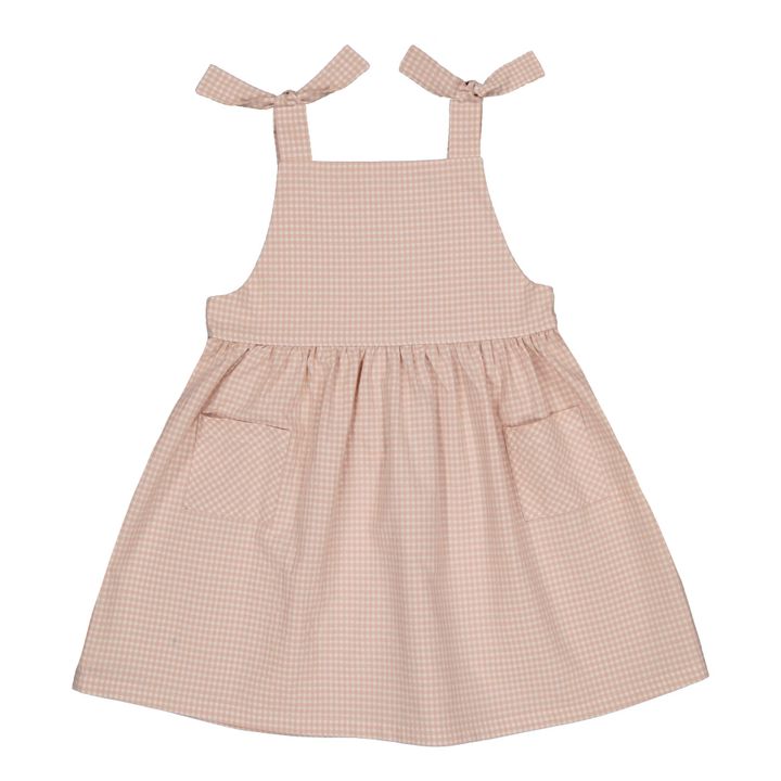 Kariertes Kleid aus recyceltem Material Marcelle | Blassrosa- Produktbild Nr. 0