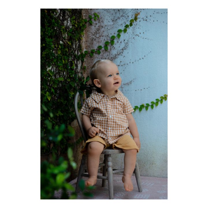 Manu Checked Shirt with Recycled Materials | Kamelbraun- Produktbild Nr. 5