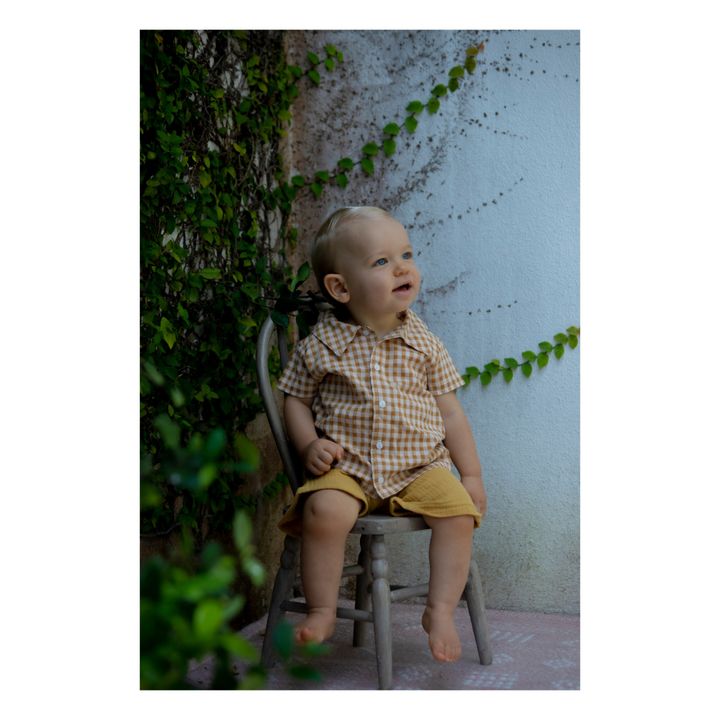 Short Coton Bio Alain | Jaune moutarde- Image produit n°4