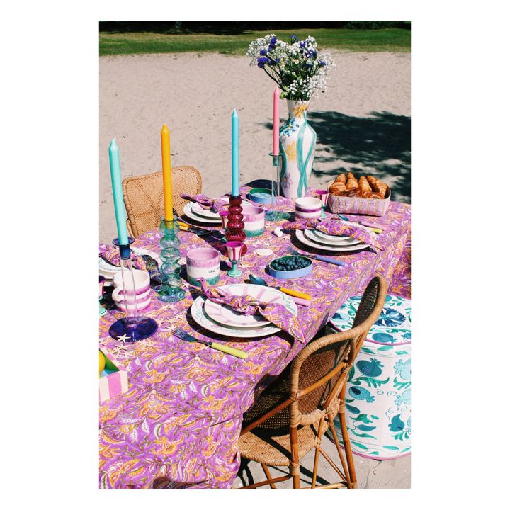 Organic Cotton 'Bed of Flowers' Tablecloth | Violett- Produktbild Nr. 1