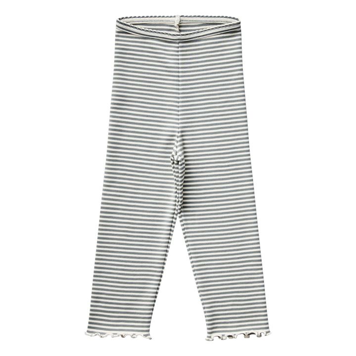 Legging Coton Bio Pima Rayé Capri | Ecru- Image produit n°0
