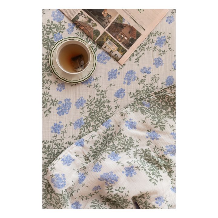Lenzuolo con angoli, modello: Plumbago, in cotone bio | Blu- Immagine del prodotto n°6