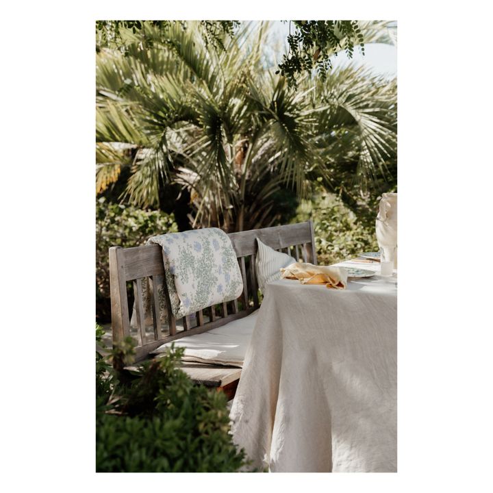 Plumbago Quilted Organic Cotton Blanket | Blau- Produktbild Nr. 2
