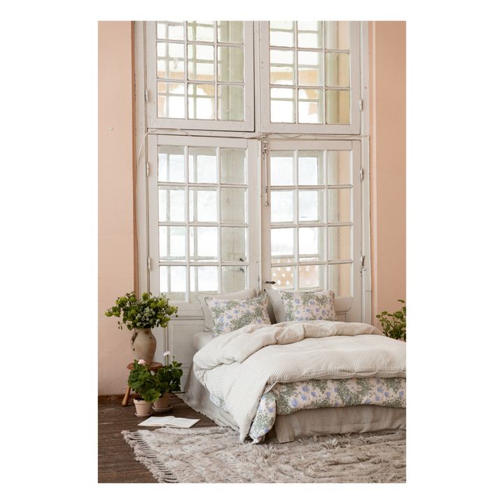 Organic Cotton Anjou Stripe Duvet Cover | Gris Claro- Imagen del producto n°2