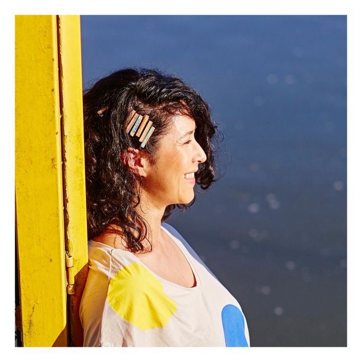 Wooden Hair Clips - Set of 2 | Turquoise- Imagen del producto n°2