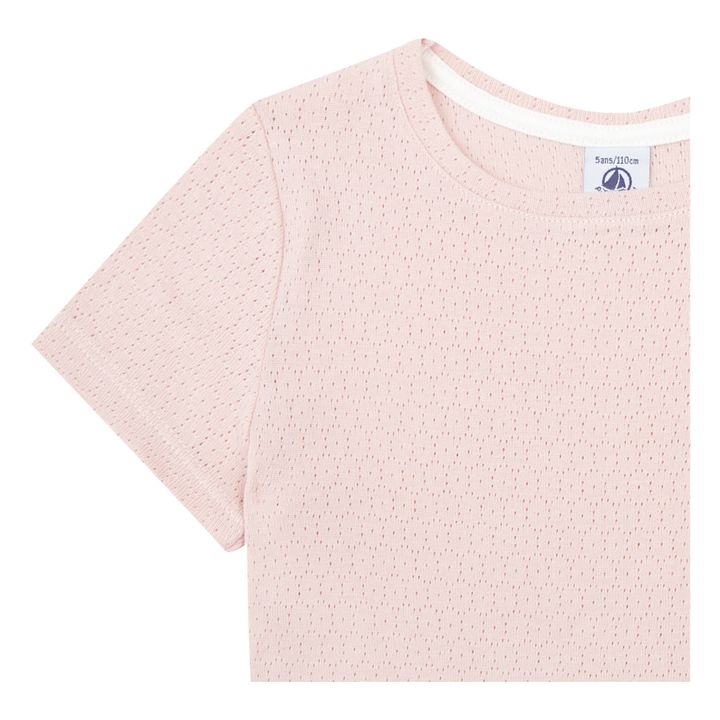 Pyjacourt Ajouré Coton Bio | Rose- Image produit n°1