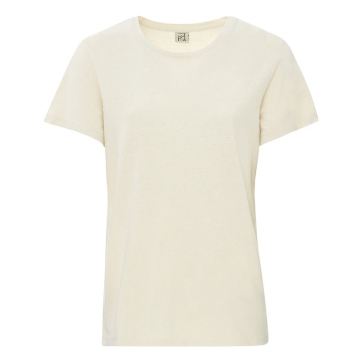 T-Shirt, in seta selvaggia | Ecru- Immagine del prodotto n°0