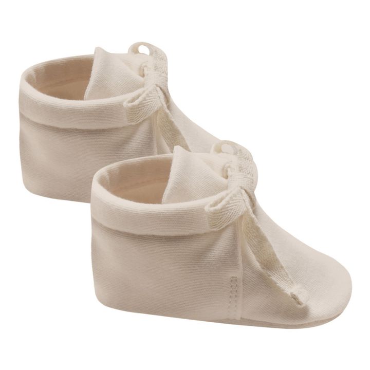Organic Cotton Booties | Ecru- Product image n°0