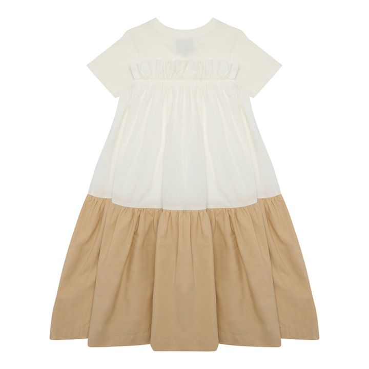 Robe Jersey et Popeline Bicolore | Blanc- Image produit n°4