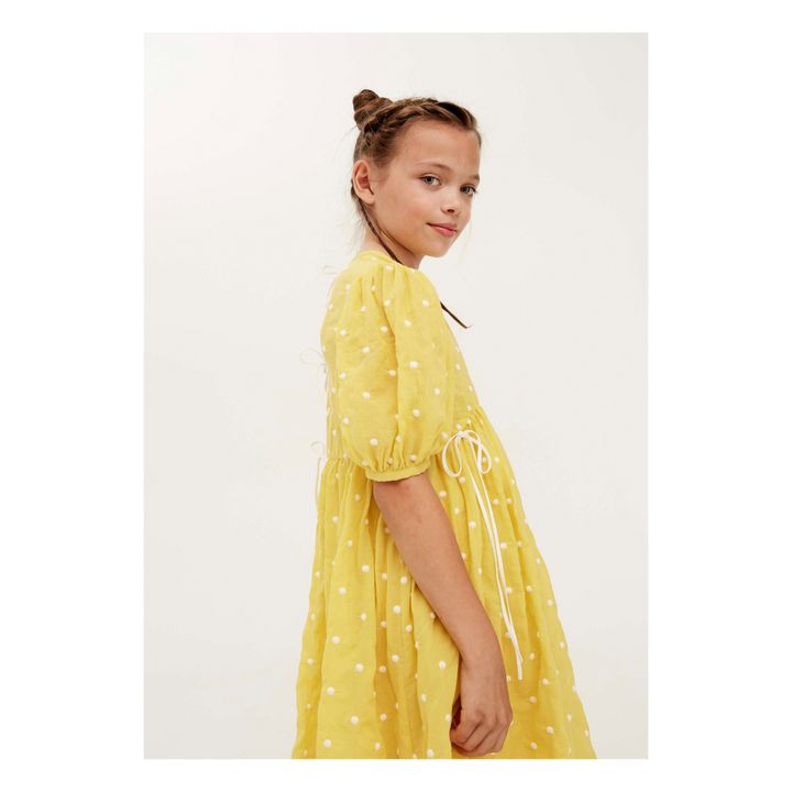 Cotton Voile Polka Dot Dress | Gelb- Produktbild Nr. 4