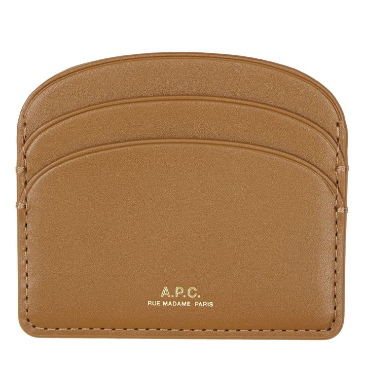 Half Moon Smooth Leather Card Holder | Capuccino- Immagine del prodotto n°0