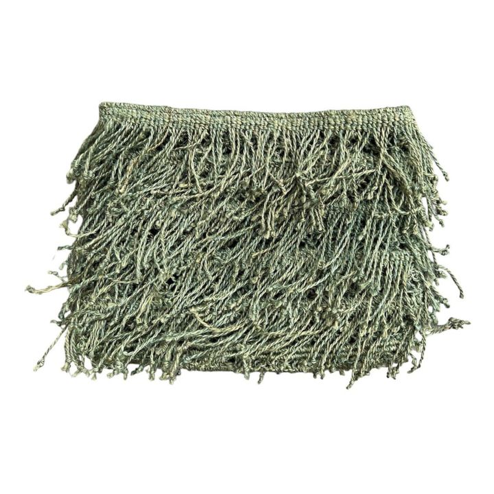 Bolsito de yute macramé | Verde Abeto- Imagen del producto n°0