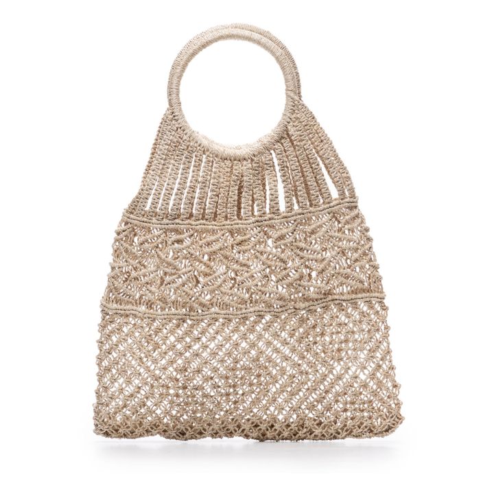 Borsa in macramé, con manico | Naturale- Immagine del prodotto n°0