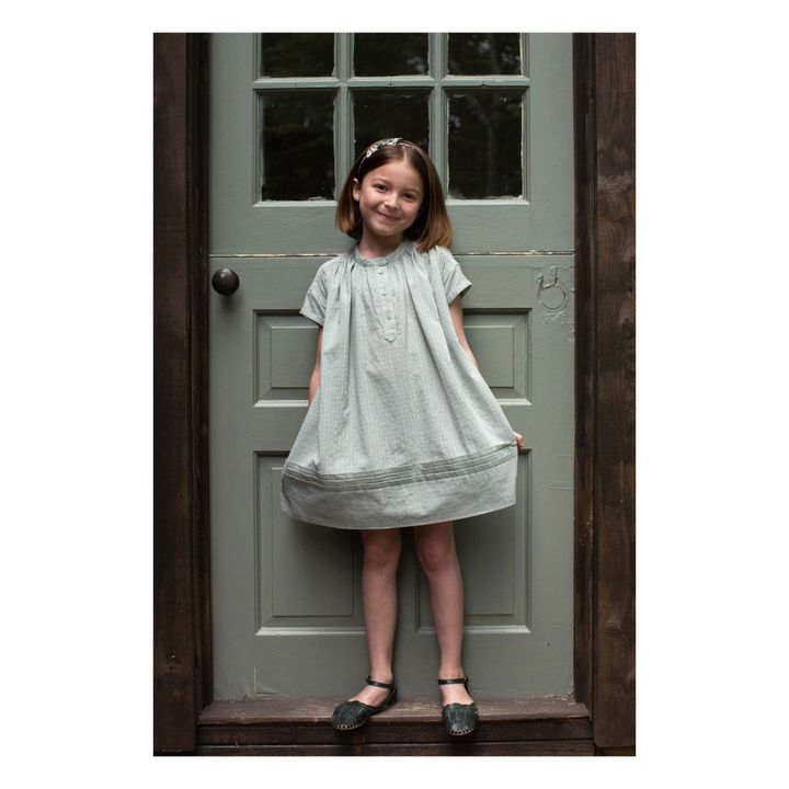 Robe Coton Bio Texturée Goldie | Bleu gris- Image produit n°1