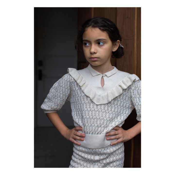 Nancy Openknit Organic Pima Cotton Jumper | Ecru- Immagine del prodotto n°1