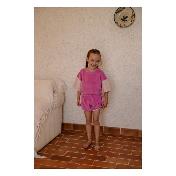 Shorts Juju Frottee Bio-Baumwolle | Rosa- Produktbild Nr. 1