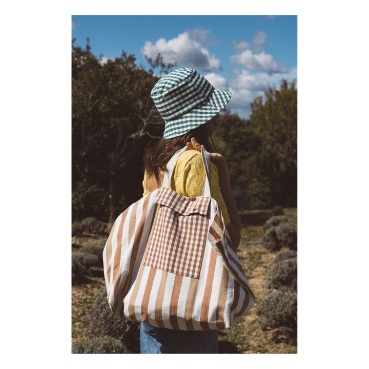 Borsa da spiaggia, a righe | Rosso mattone- Immagine del prodotto n°4