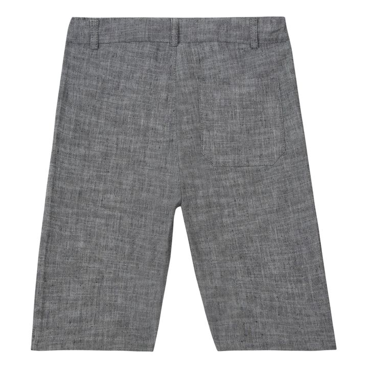 Pantalón corto de lino | Gris Jaspeado- Imagen del producto n°1