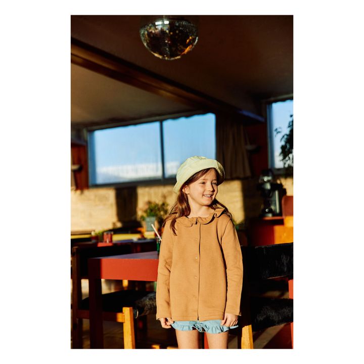 Gilet Coton Bio à Colerette Ginette | Camel- Image produit n°1