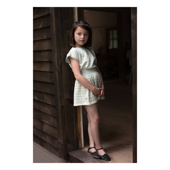 Netty Organic Pima Cotton Knit Skirt | Grey blue- Product image n°2