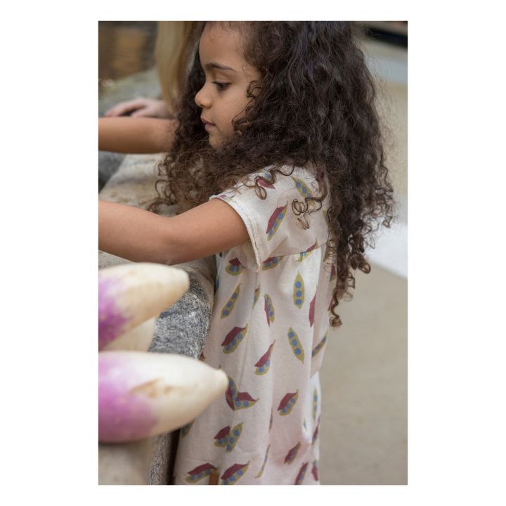 Organic Cotton Polka Dot Dress | Ecru- Immagine del prodotto n°3