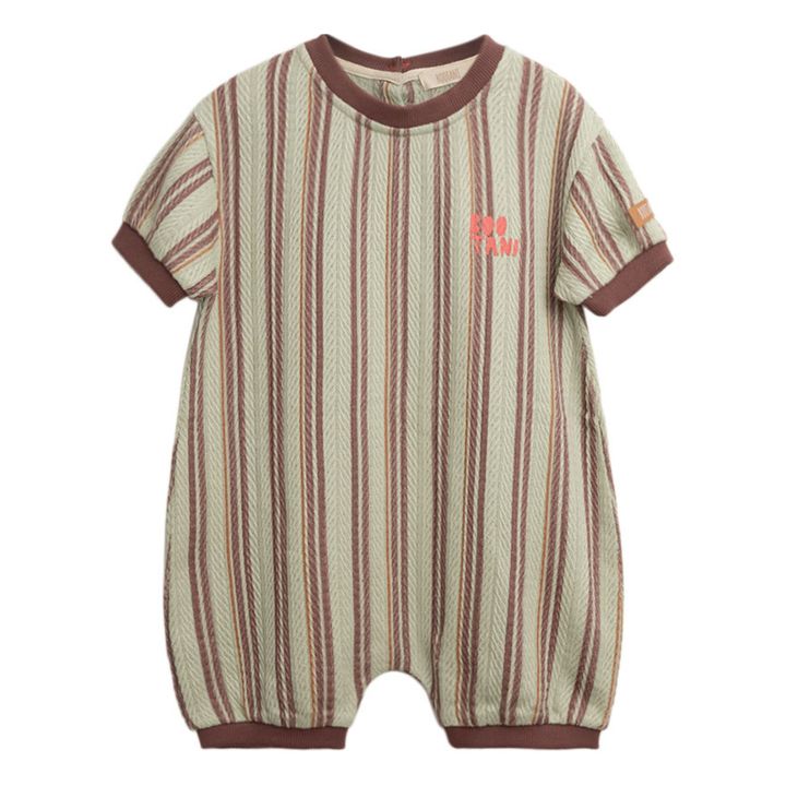 Striped Organic Cotton Romper | Salvia- Immagine del prodotto n°0