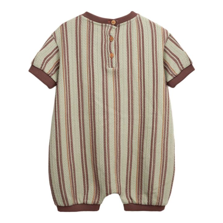Striped Organic Cotton Romper | Salvia- Immagine del prodotto n°1