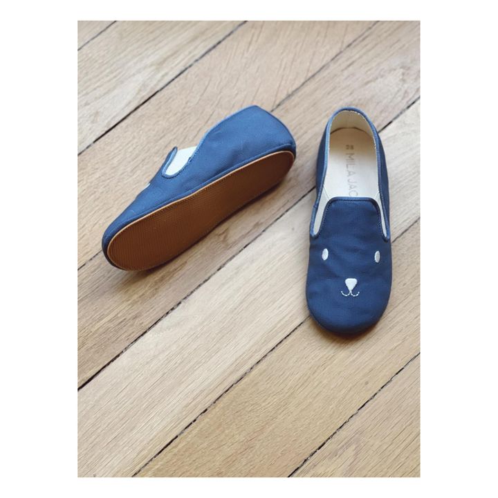 Pantuflas osito de algodón Noa | Azul- Imagen del producto n°2