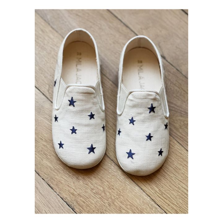 Noa Stars Cotton Slippers | Ecru- Immagine del prodotto n°1