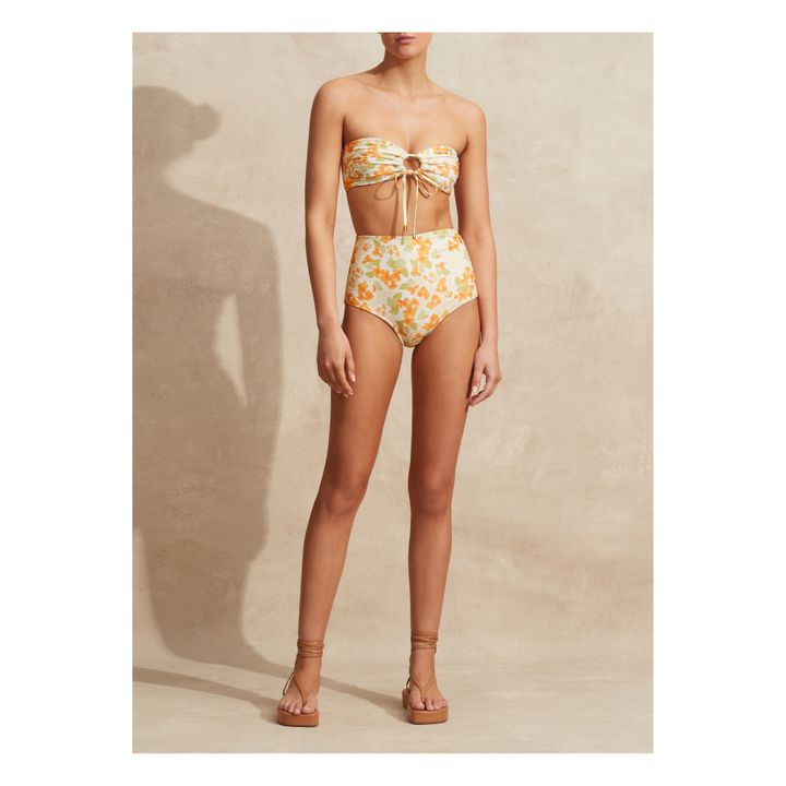 Floral Bandeau Bikini Top | Ecru- Immagine del prodotto n°5
