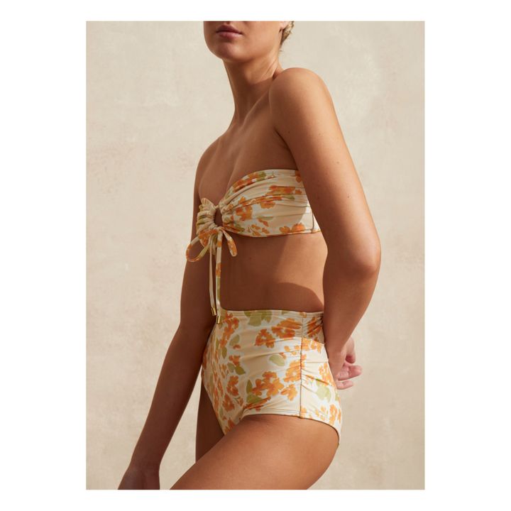 Floral Bandeau Bikini Top | Ecru- Immagine del prodotto n°6