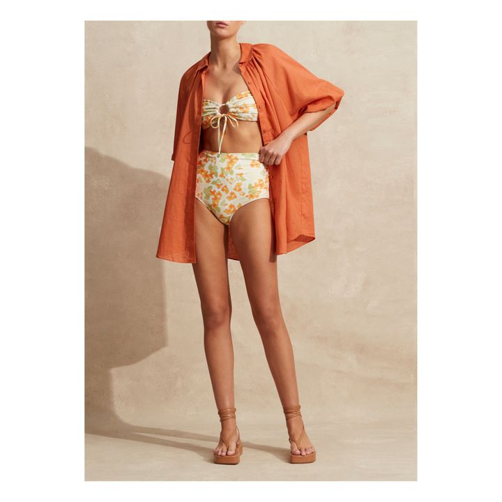 Fondo bikini a fiori | Ecru- Immagine del prodotto n°1