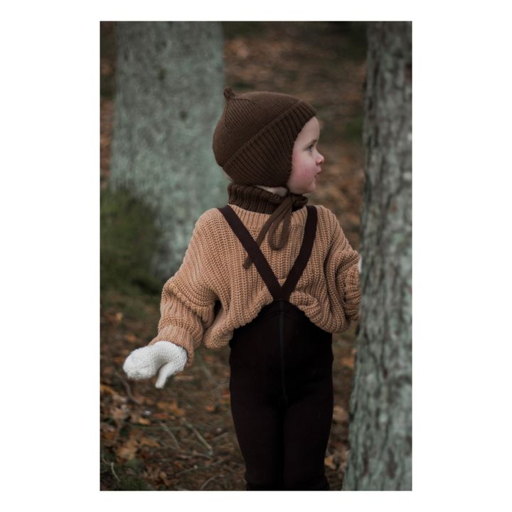 Woollen Suspender Tights | Brown- Product image n°1