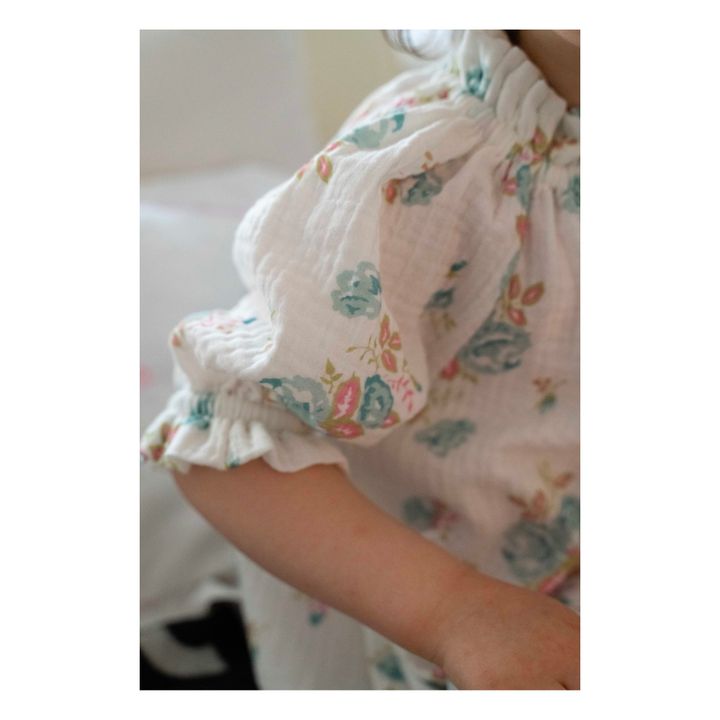 Exquisite Double Organic Cotton Gauze Nightgown | Blanco- Imagen del producto n°2