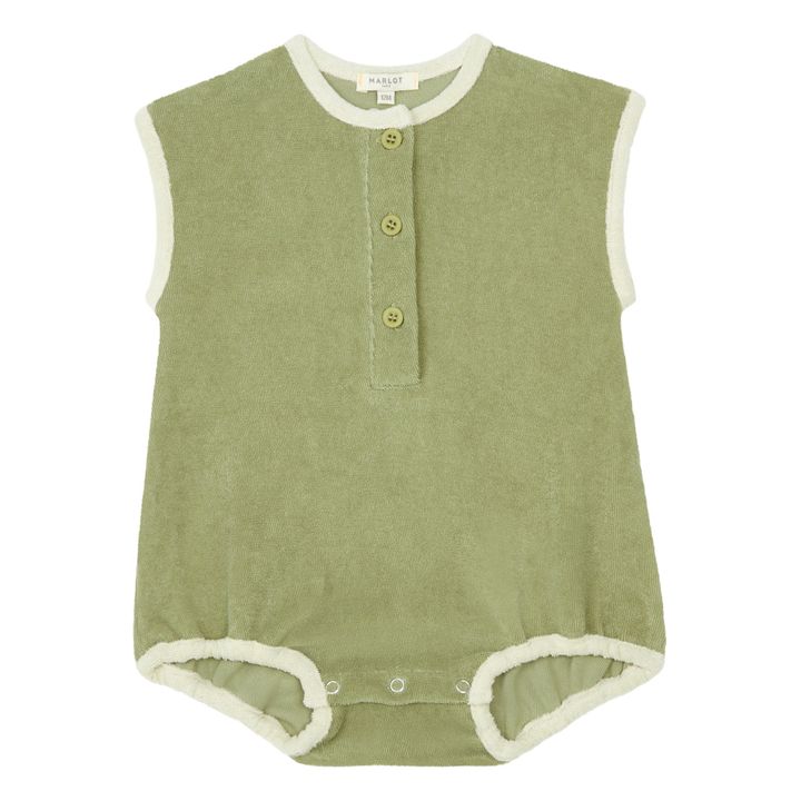 Orso Terry Cloth Romper | Salvia- Immagine del prodotto n°0